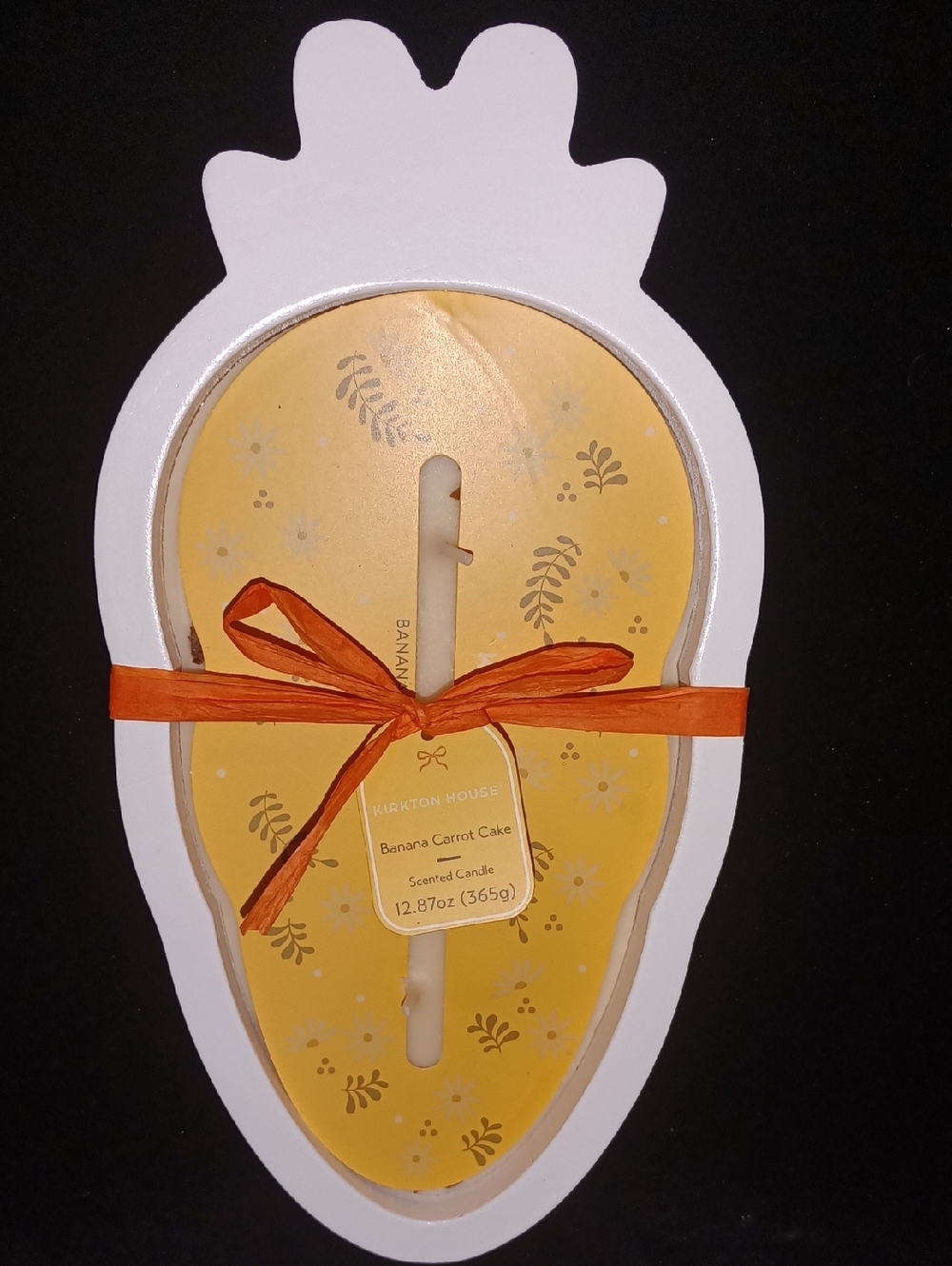 Banana Carrot Cake Scented Easter Carved Wood  Candle
